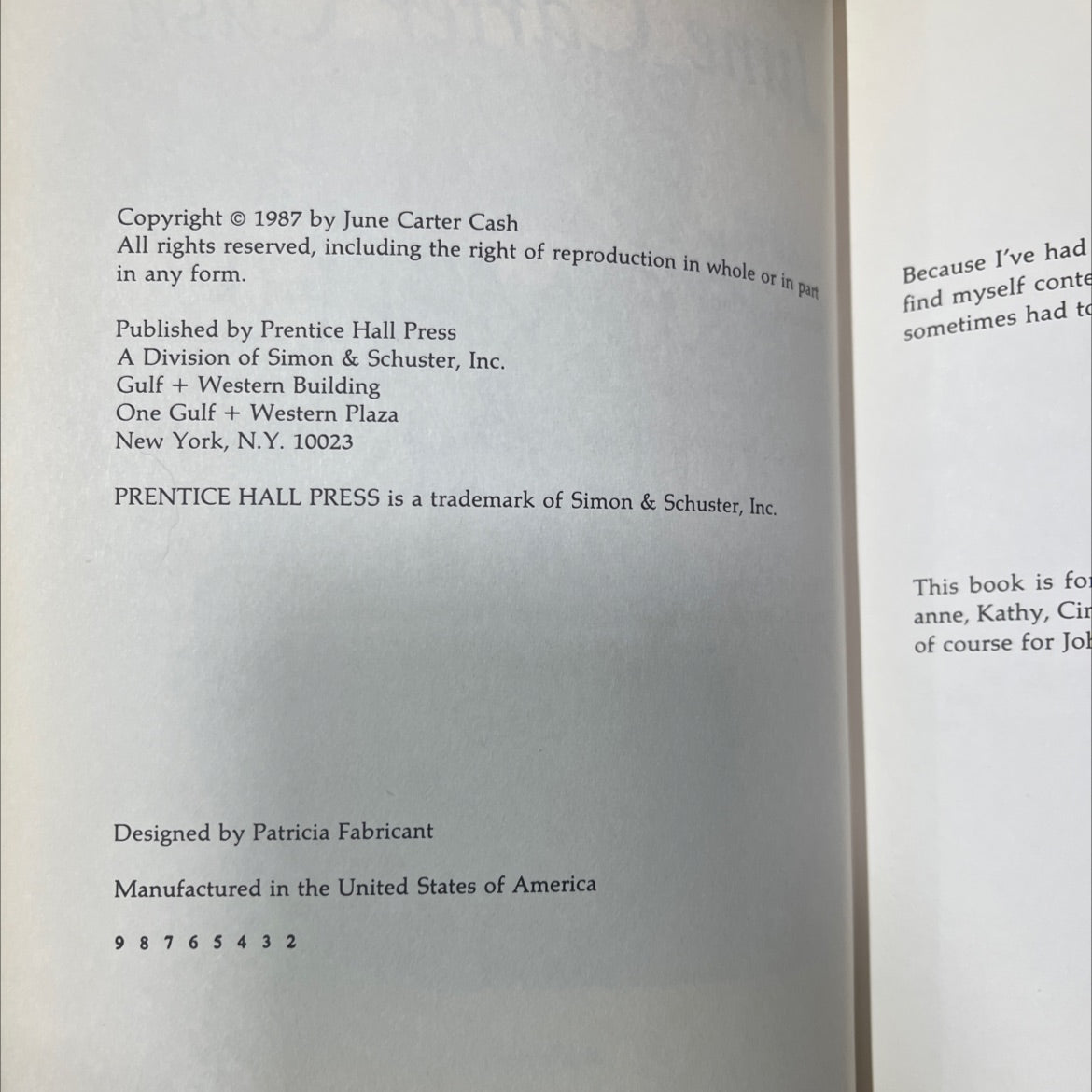 from the heart book, by june carter cash, 1987 Hardcover image 3