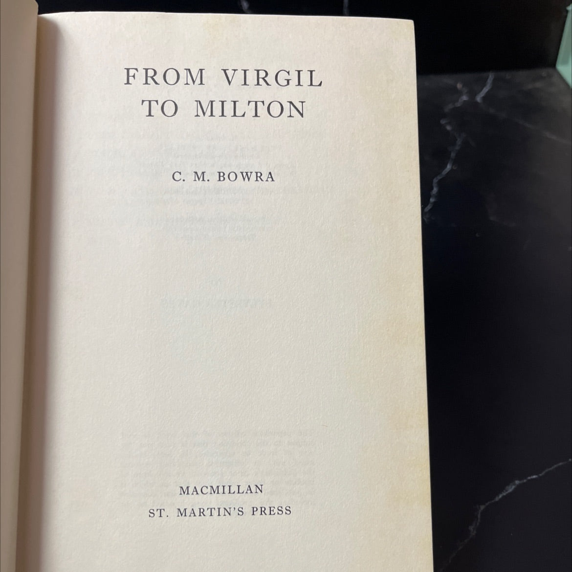 from virgil to milton book, by c. m. bowra, 1972 Hardcover image 2
