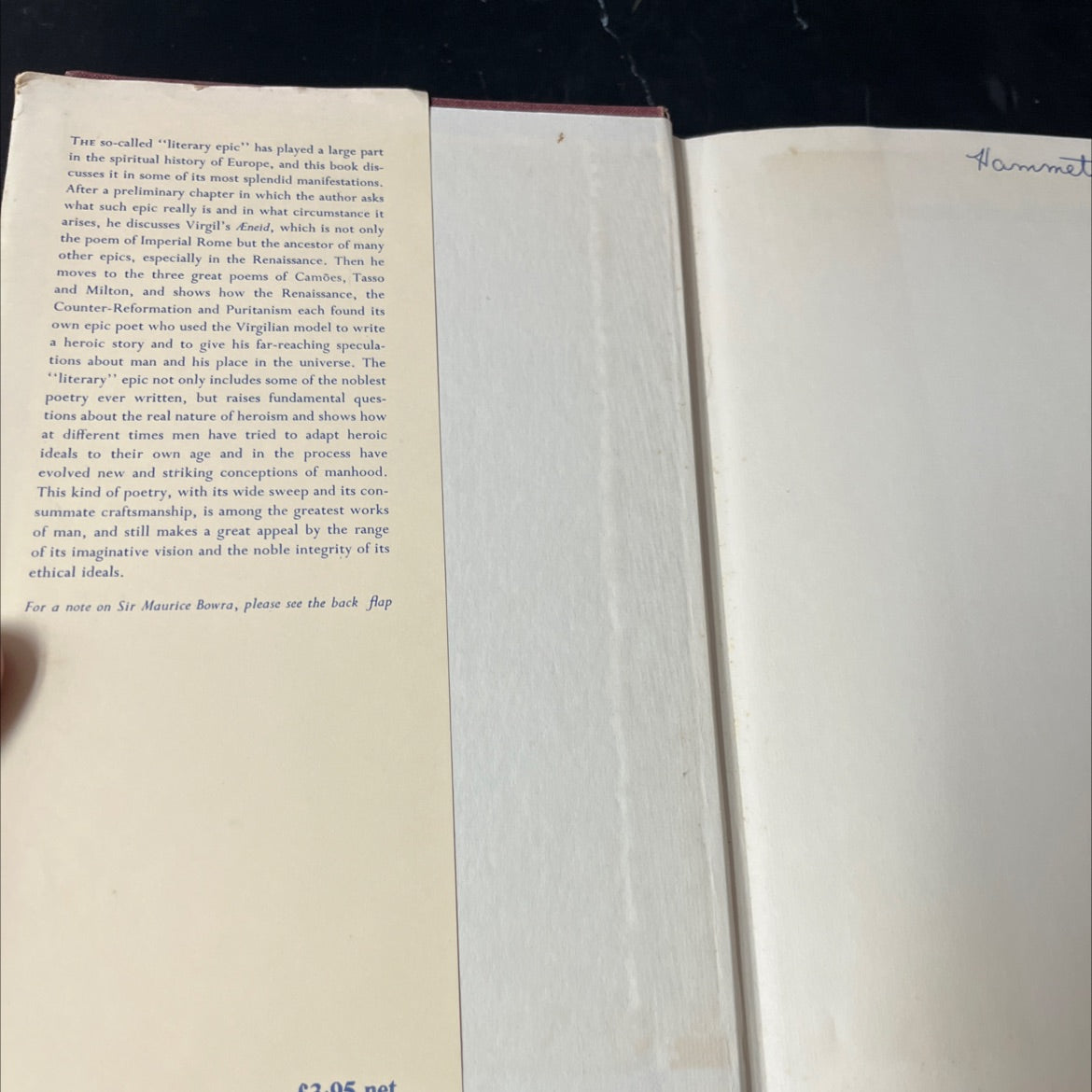from virgil to milton book, by c. m. bowra, 1972 Hardcover image 4