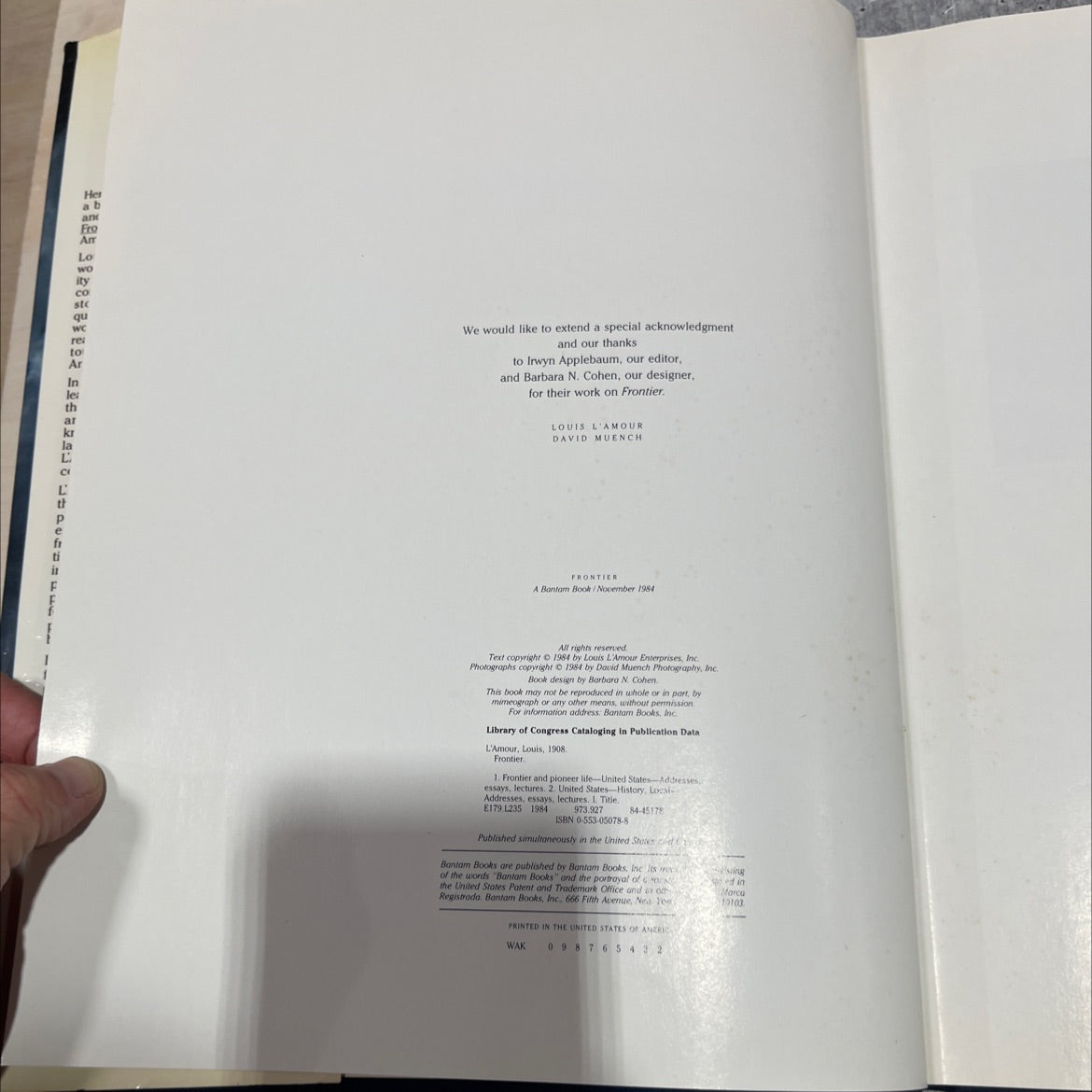 frontier book, by louis l'amour, 1984 Hardcover image 3