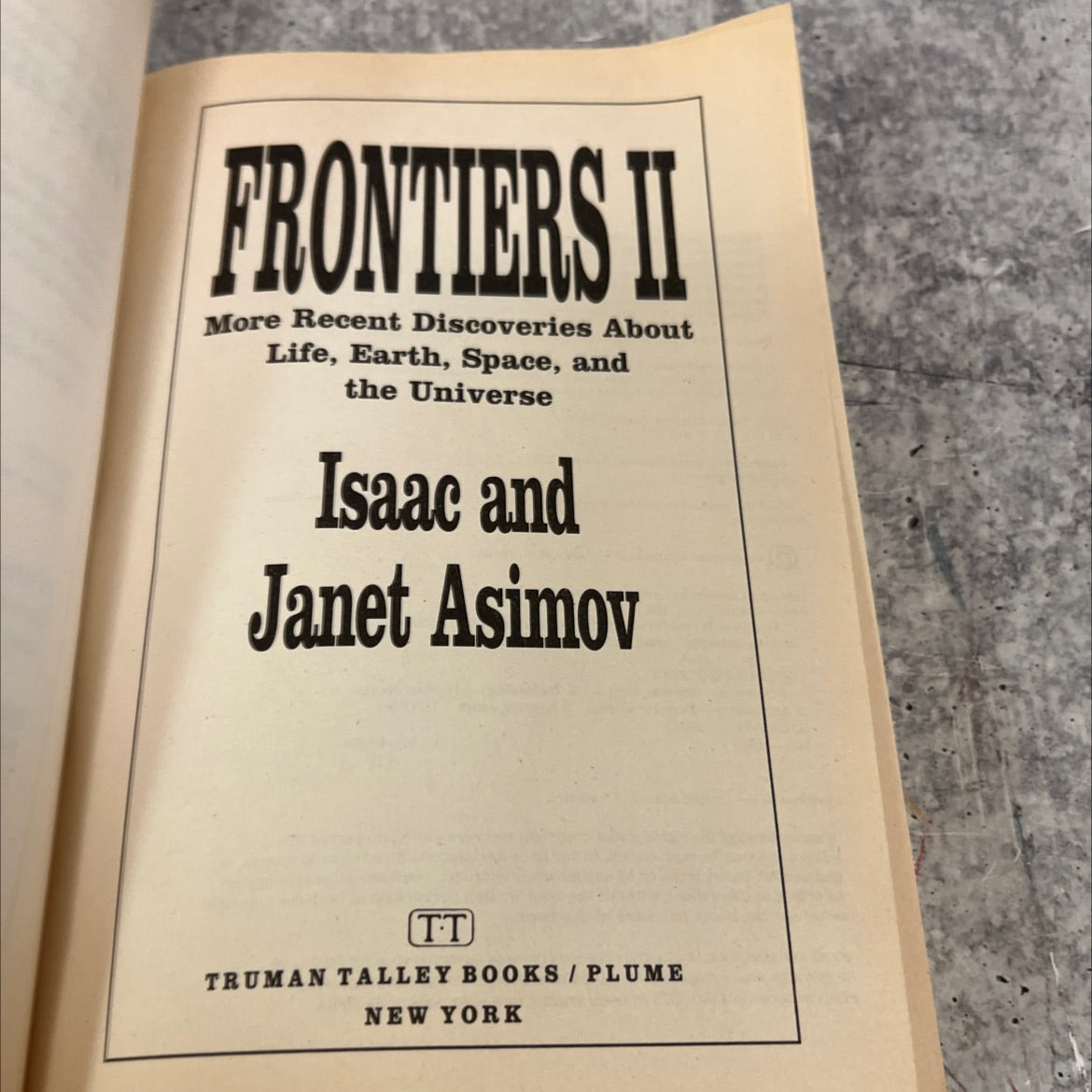 frontiers ii more recent discoveries about life, earth, space, and the universe book, by isaac and janet asimov, 1994 image 2