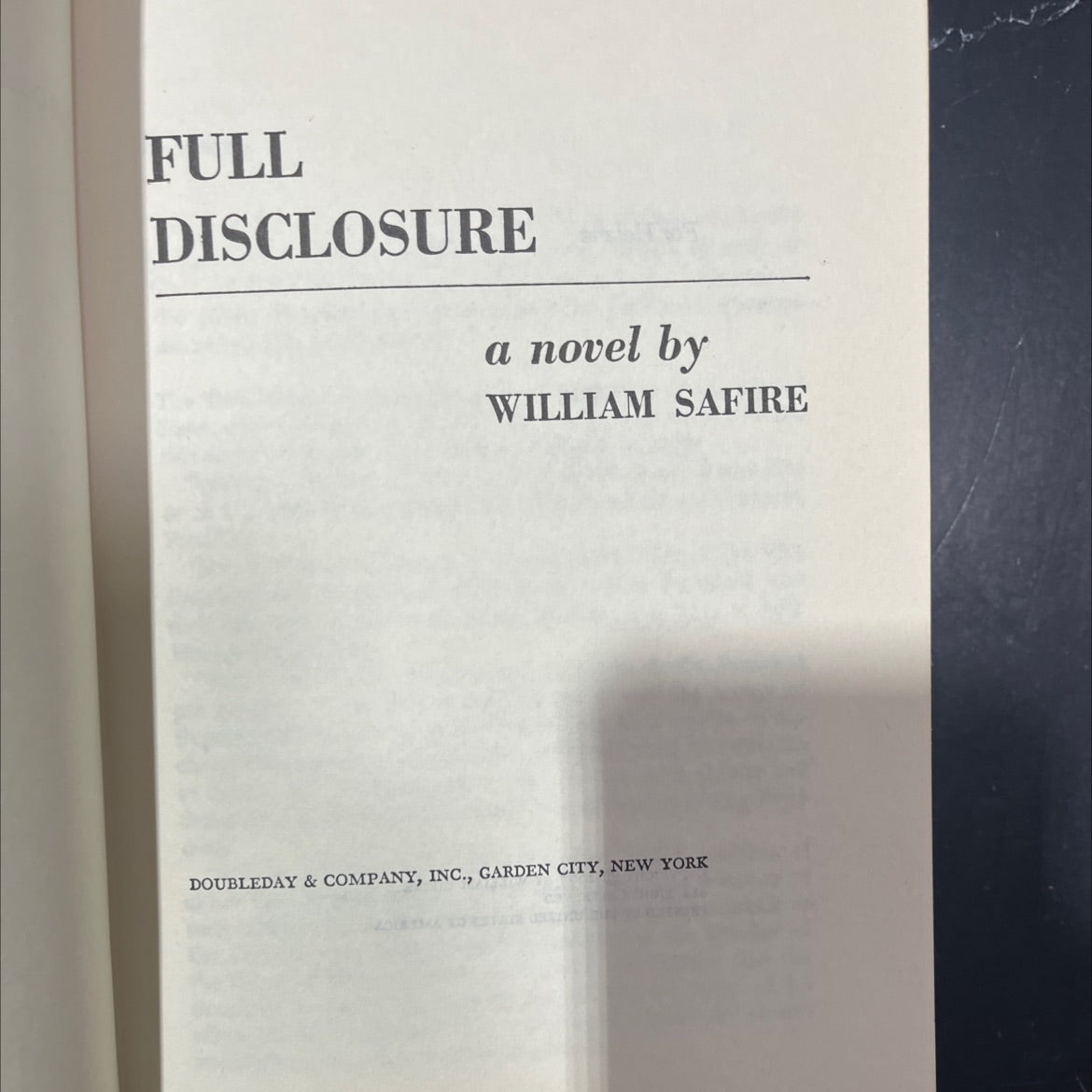 full disclosure book, by william safire, 1977 Hardcover image 2