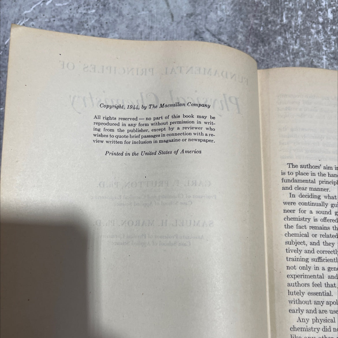 fundamental principles of physical chemistry book, by carl f. prutton, samuel h. maron, 1944 Hardcover image 3