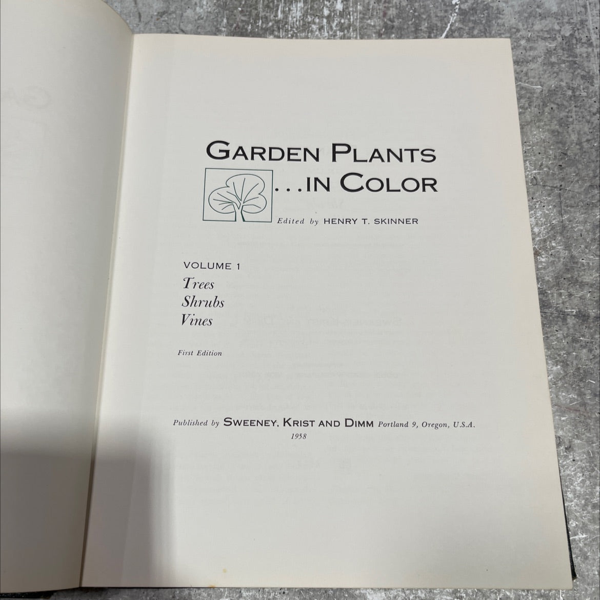 garden plants in color volume 1 trees shrubs vines book, by henry t. skinner, 1958 Hardcover image 2