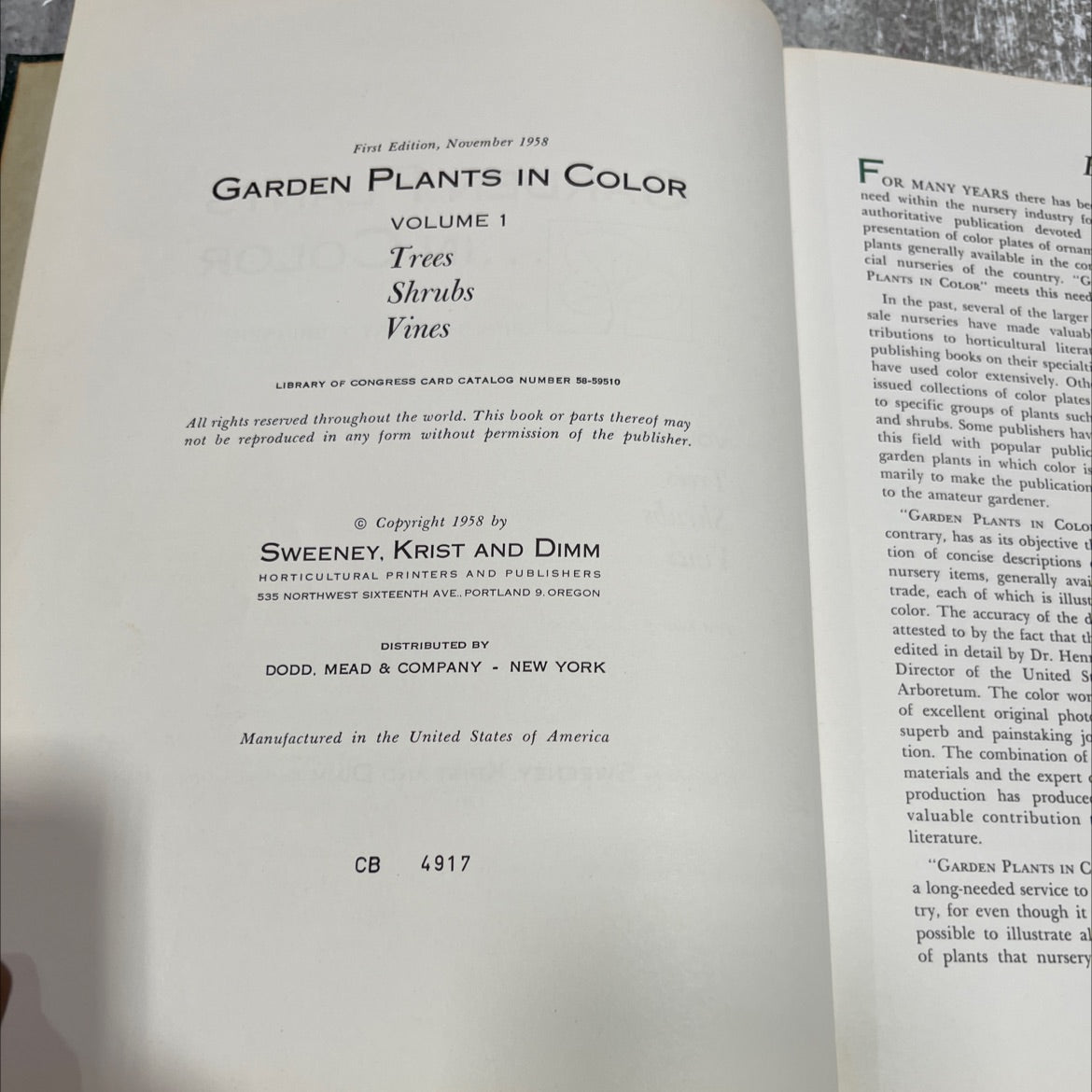 garden plants in color volume 1 trees shrubs vines book, by henry t. skinner, 1958 Hardcover image 3