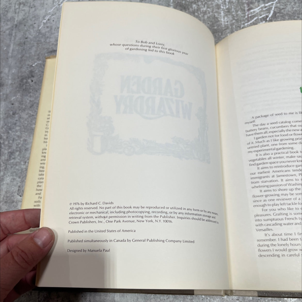 garden wizardry book, by Richard C. Davids, 1976 Hardcover image 3