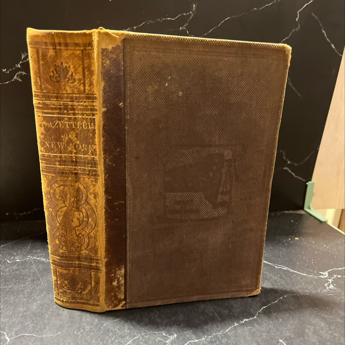 gazetteer of the state of new york book, by j. h. french, 1860 Leather image 1
