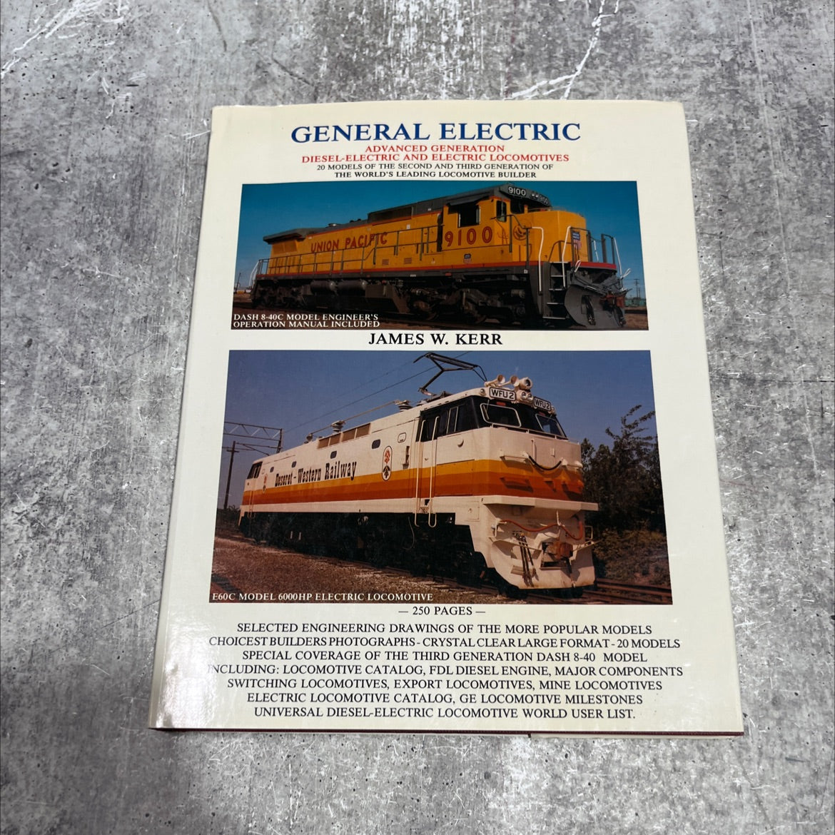 general electric diesel-electric and electric locomotives advanced generation book, by james w. kerr, 1989 Hardcover image 1
