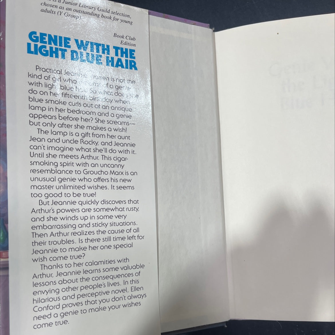 genie with the light blue hair book, by Ellen Conford, 1989 Hardcover image 4