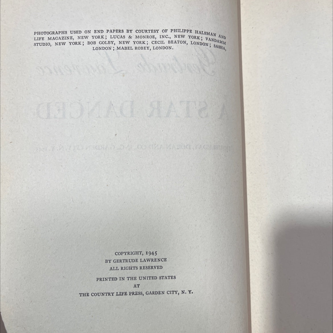 gertrude lawrence a star danced book, by gertrude lawrence, 1945 Hardcover image 3