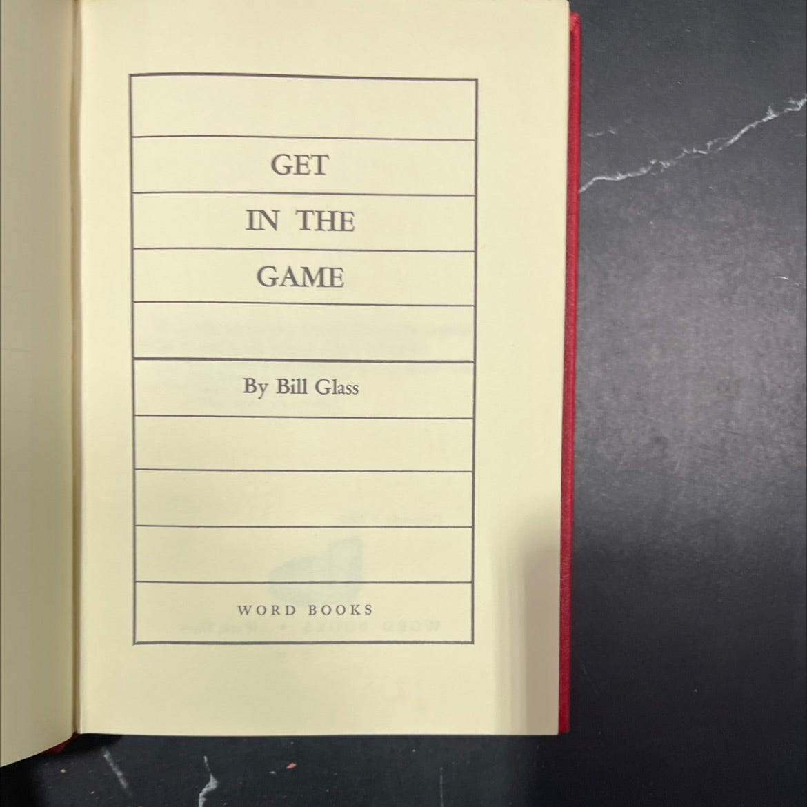 get in the game book, by bill glass, 1967 Hardcover image 2