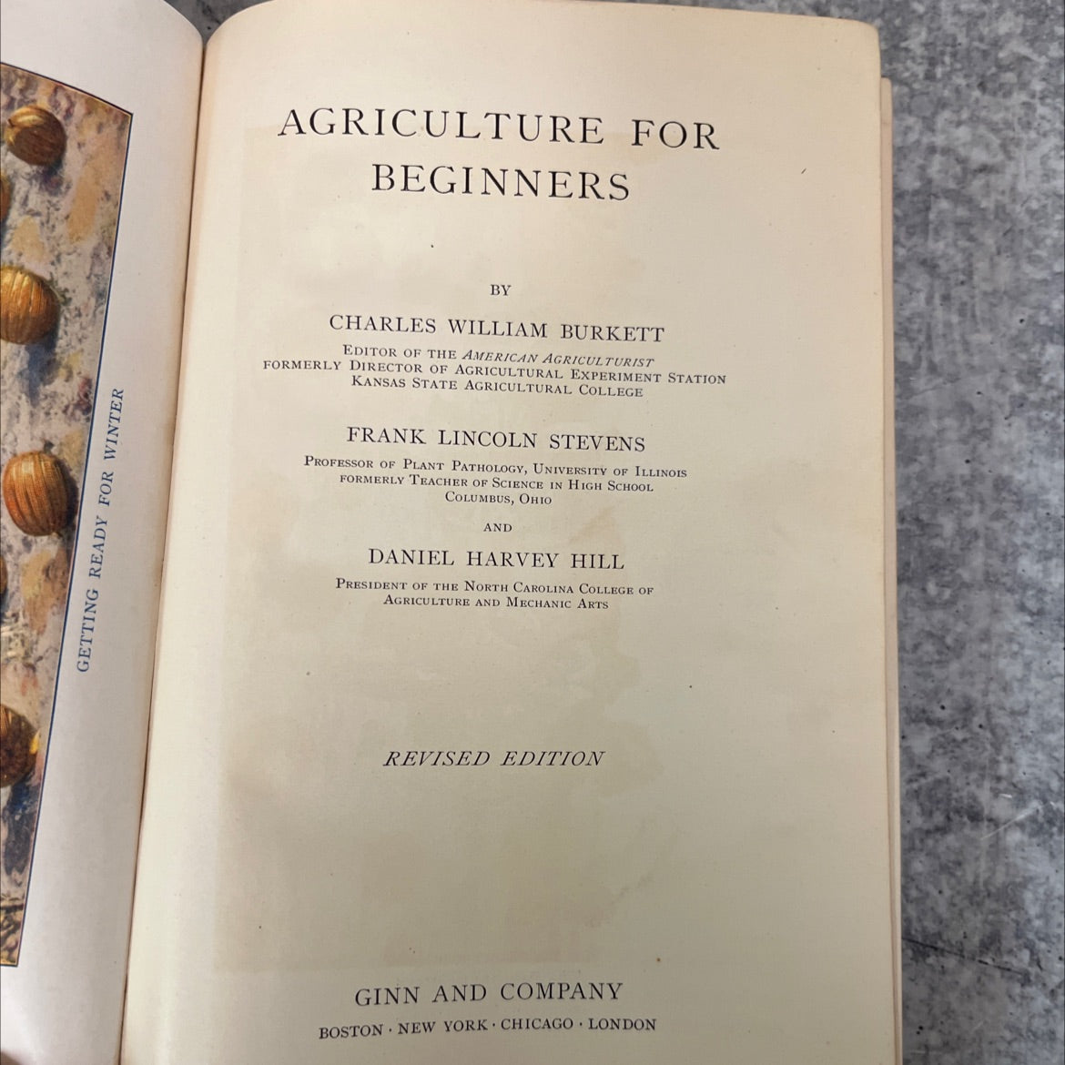 getting ready for winter agriculture for beginners book, by charles william burkett, frank lincoln stevens, daniel image 2