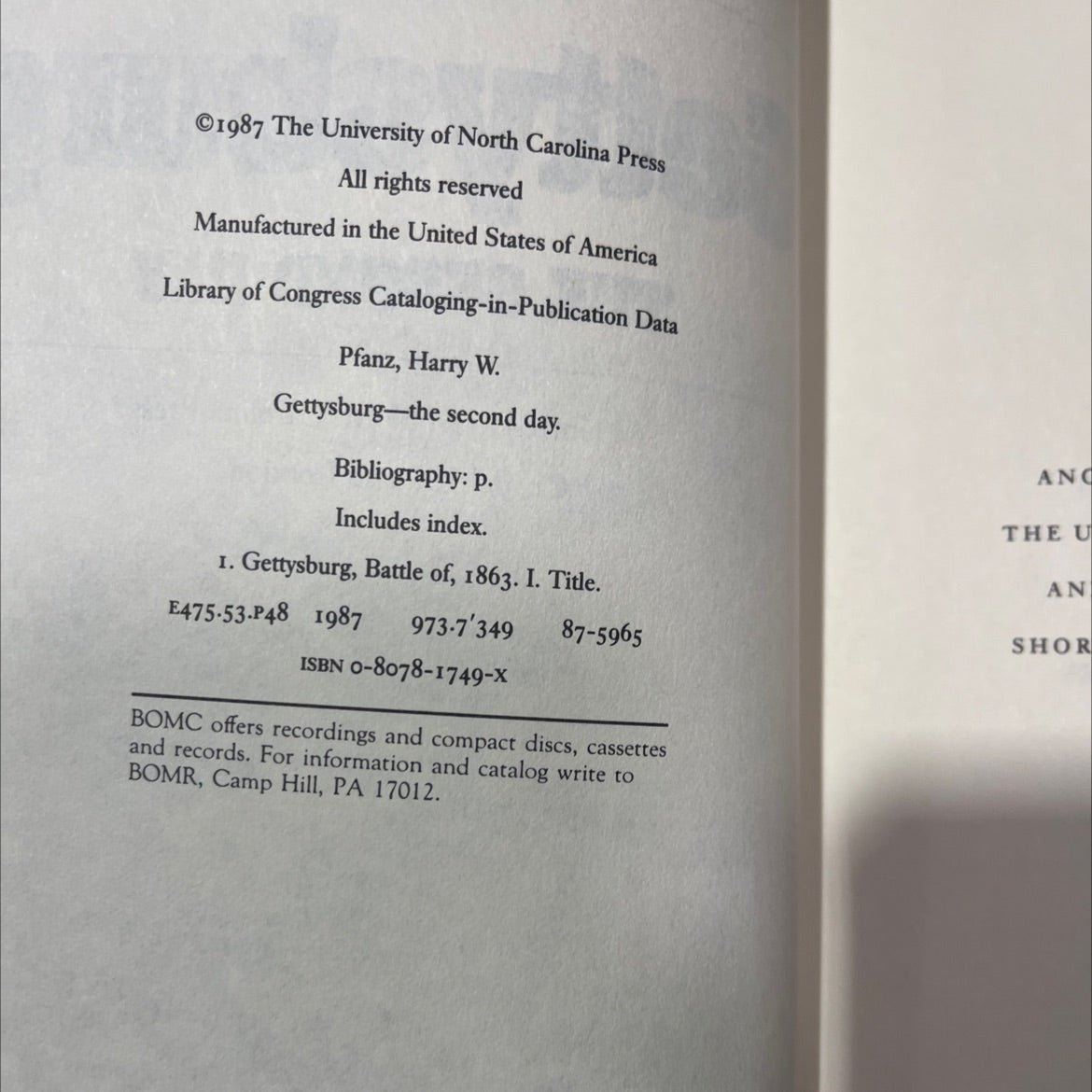 gettysburg the second day book, by Harry W. Pfanz, 1987 Hardcover image 3