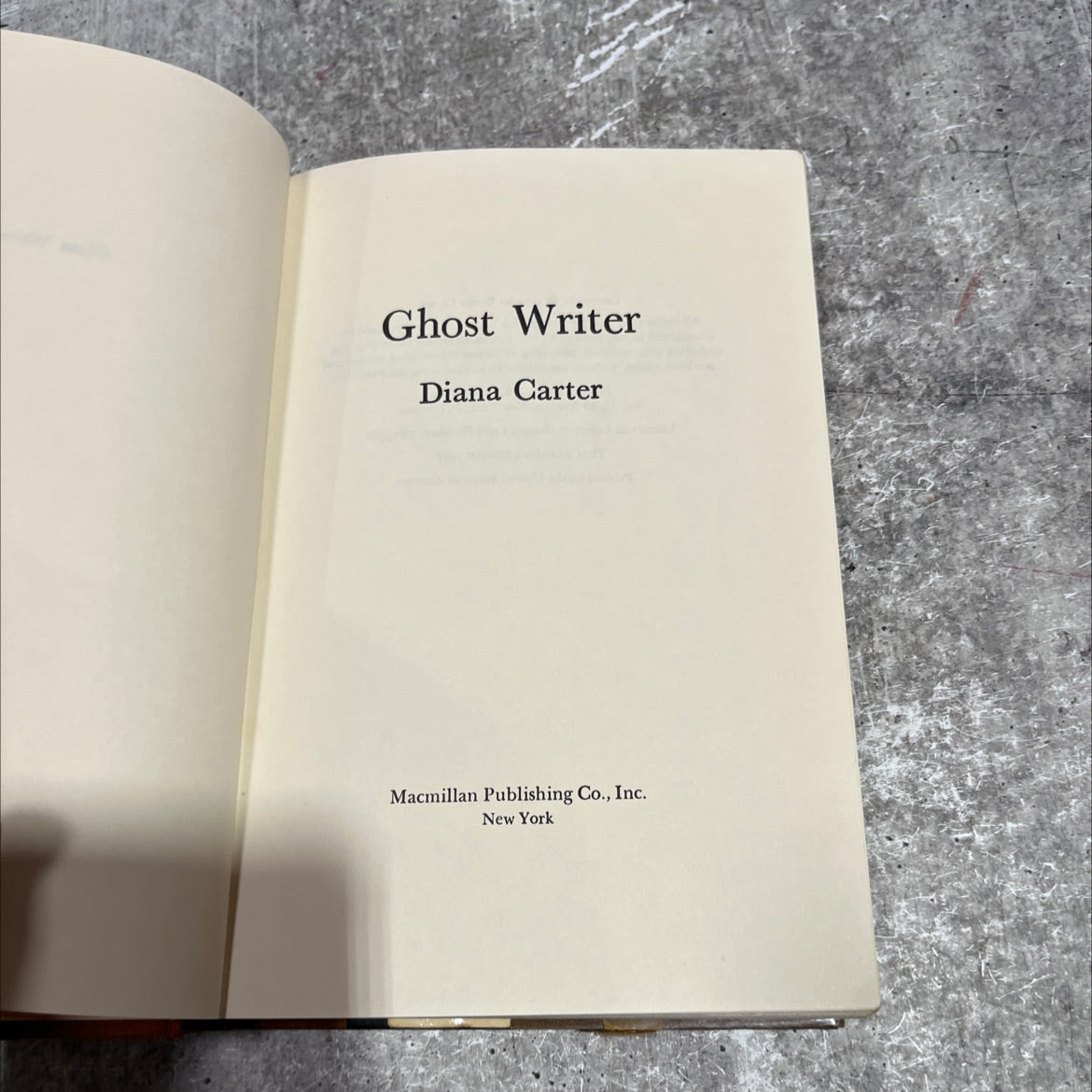 ghost writer book, by diana carter, 1975 Hardcover image 2