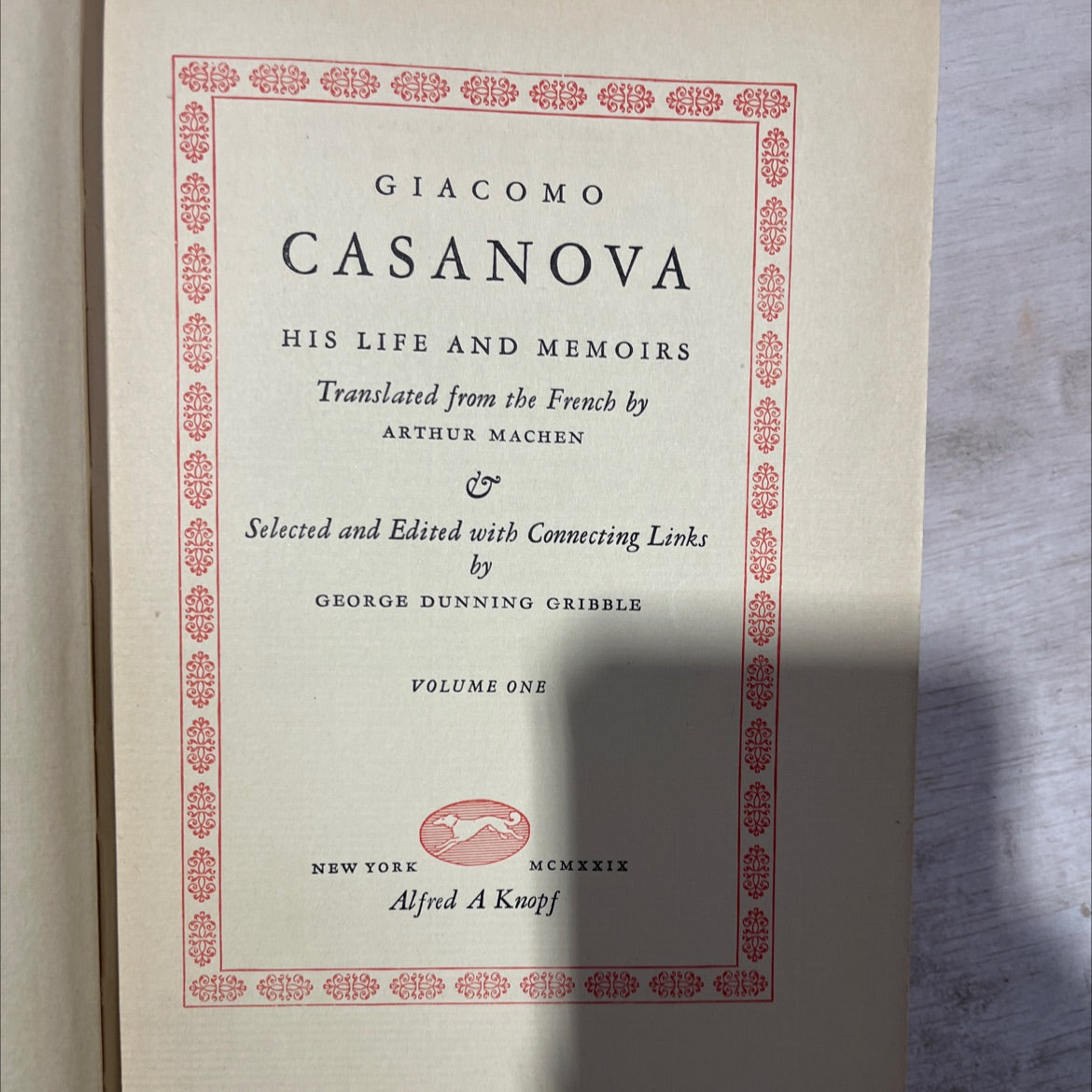 giacomo casanova his life and memoirs book, by giacomo casanova, 1929 Hardcover, Antique image 2