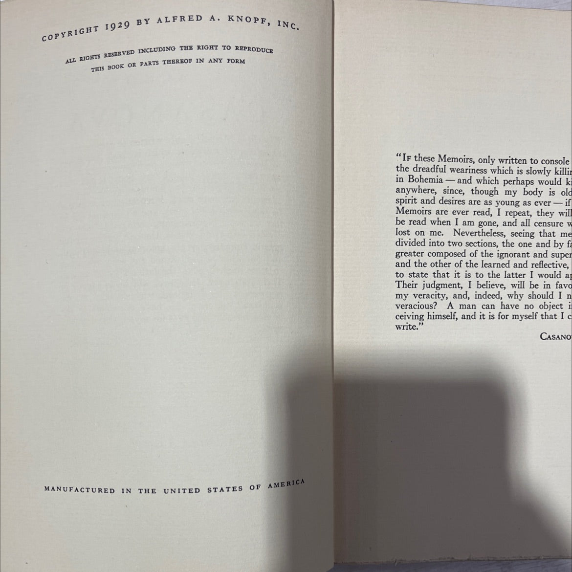 giacomo casanova his life and memoirs book, by giacomo casanova, 1929 Hardcover, Antique image 3