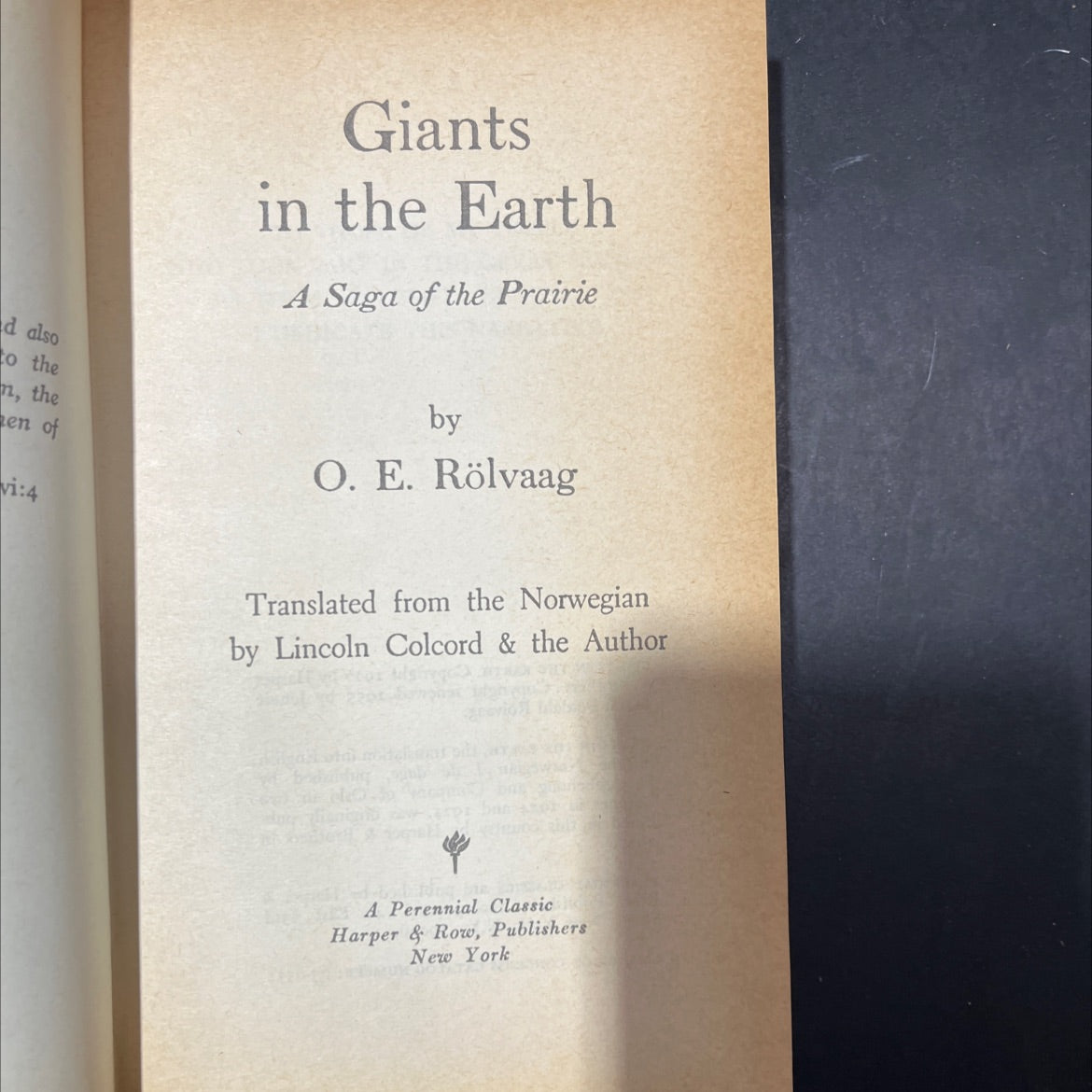 giants in the earth a saga of the prairie book, by o. e. rölvaag, 1955 Hardcover image 2