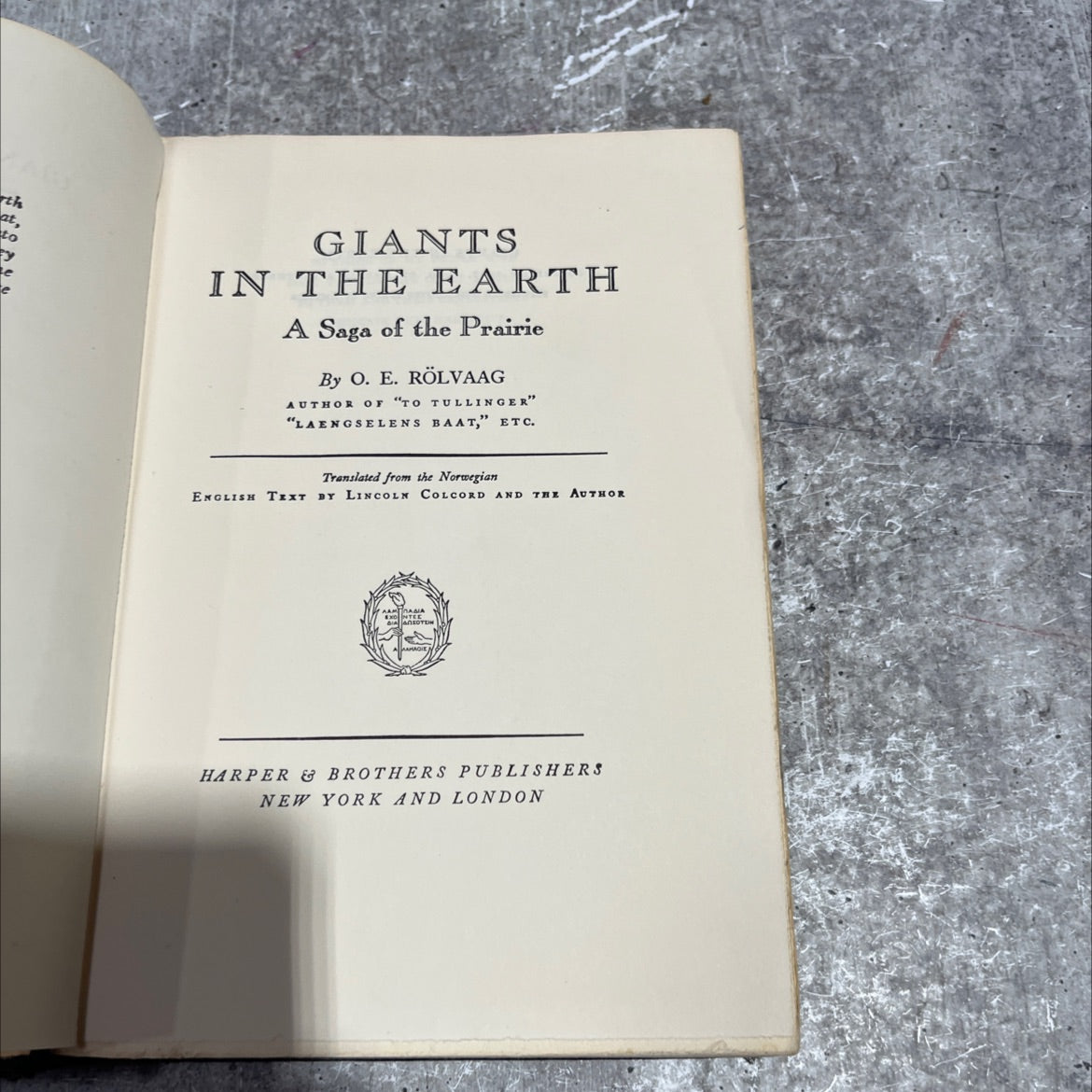 giants in the earth book, by o. e. rölvaag, 1929 Hardcover image 2