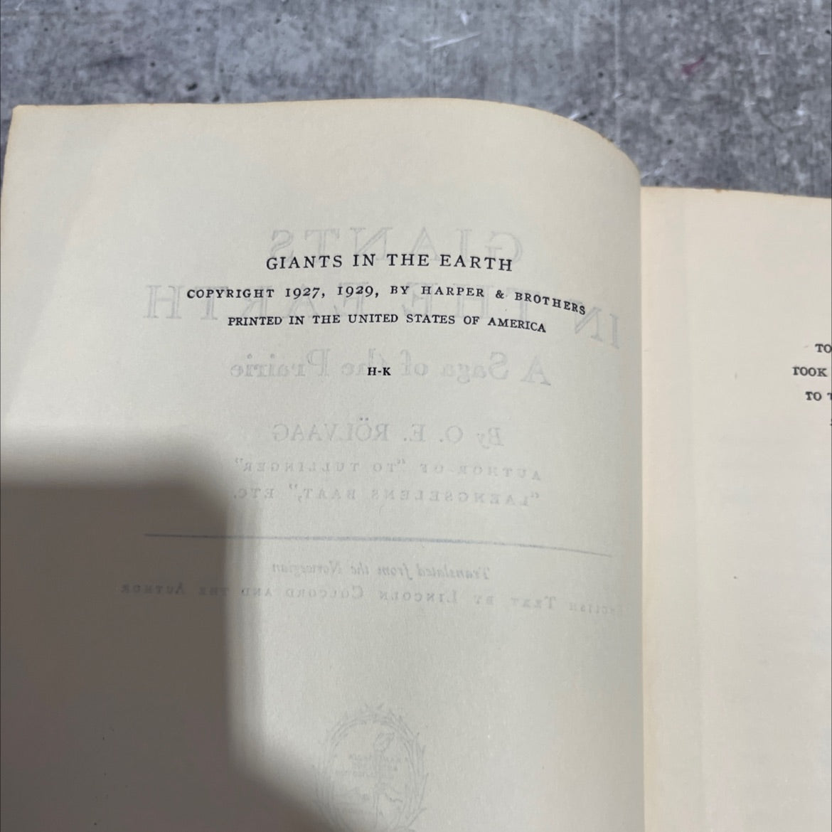 giants in the earth book, by o. e. rölvaag, 1929 Hardcover image 3