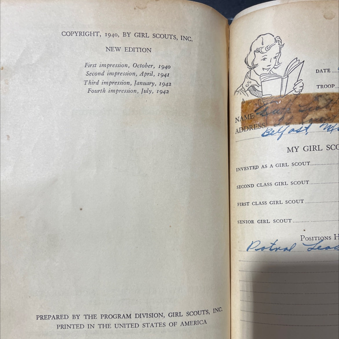 girl scout handbook for the intermediate program book, by girl scouts, incorporated, 1942 Hardcover image 3