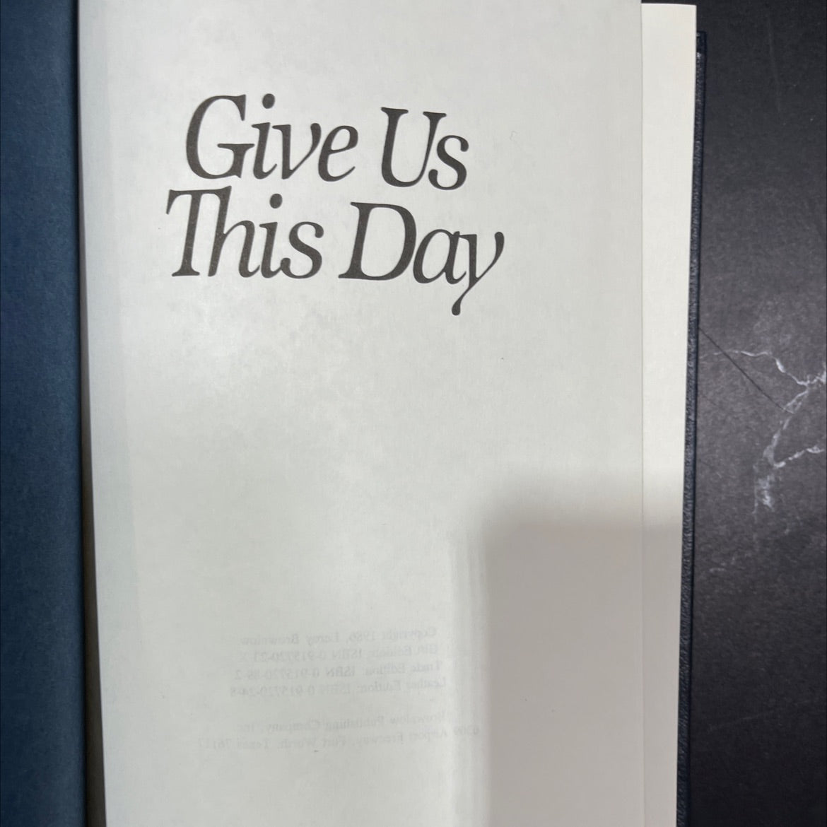 give us this day book, by leroy brownlow, 1986 Leather, Vintage image 2