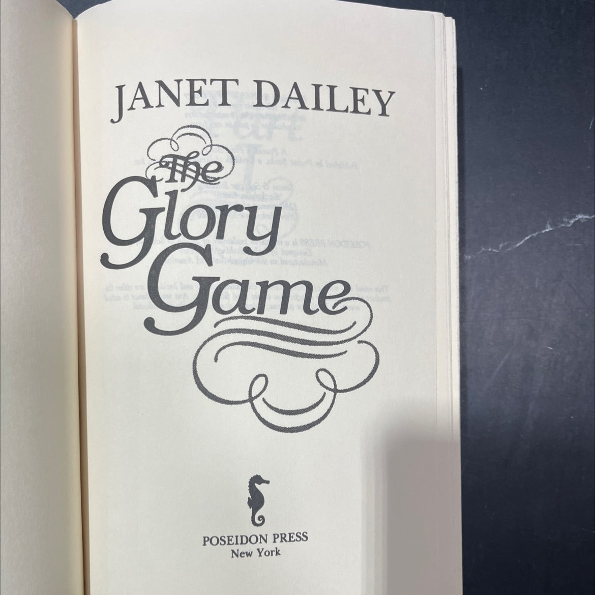 glory game book, by janet dailey, 1985 Hardcover image 2