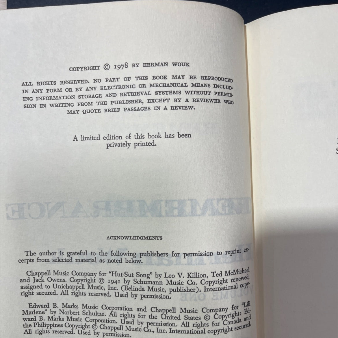 gma war and remembrance book, by herman wouk, 1978 Hardcover image 3