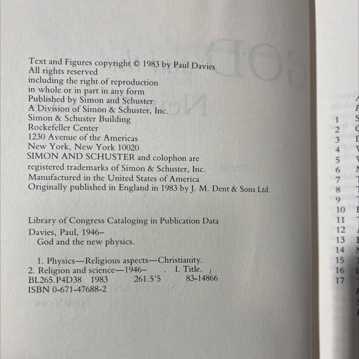 god and the new physics book, by Paul Davies, 1983 Hardcover image 3