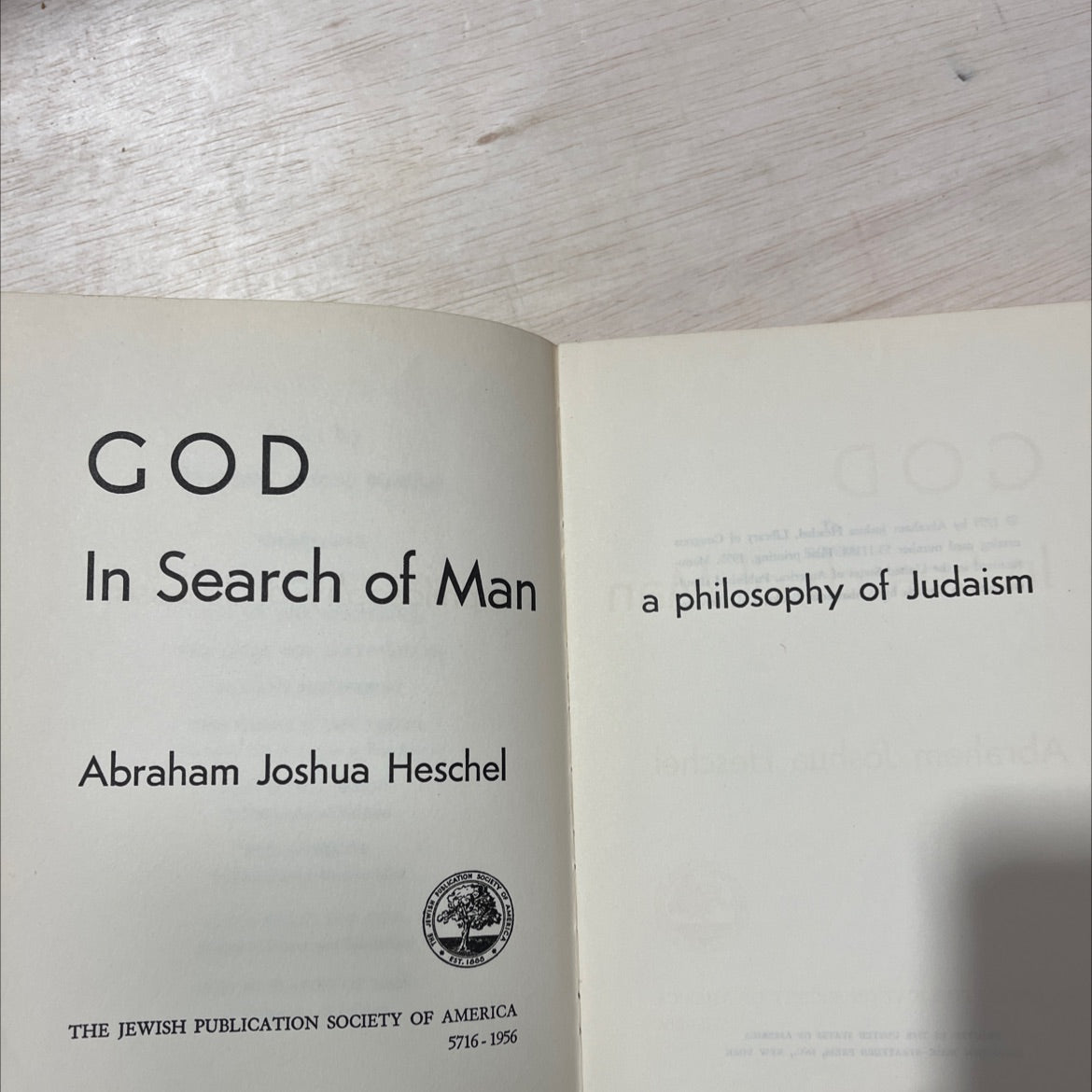 god in search of man cod a philosophy of judaism book, by abraham joshua heschel, 1956 Hardcover, Vintage image 2