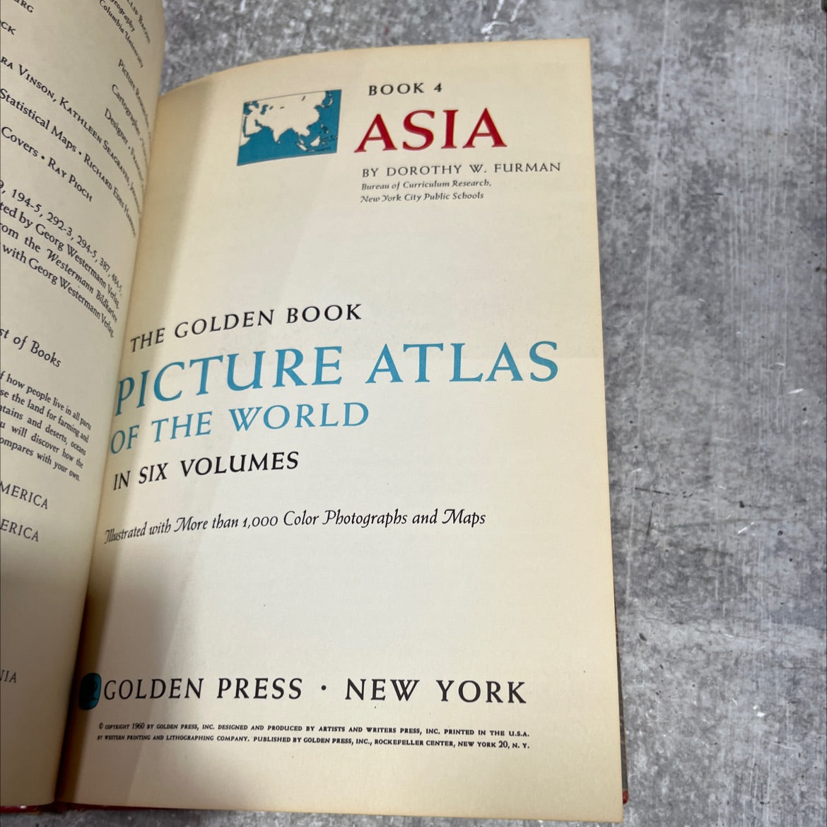 golden book picture atlas of the world in six volumes book, by dorothy w. furman, 1960 Hardcover image 2