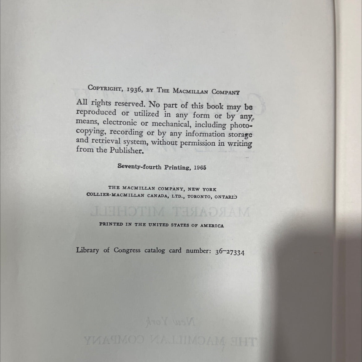 gone with the wind book, by margaret mitchell, 1936 Hardcover image 3