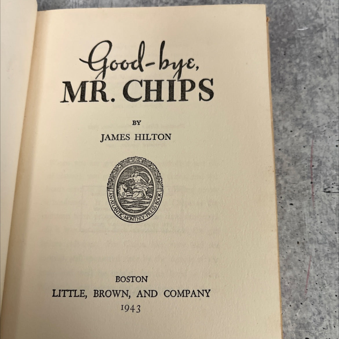 good-bye, mr. chips book, by james hilton, 1943 Hardcover image 2