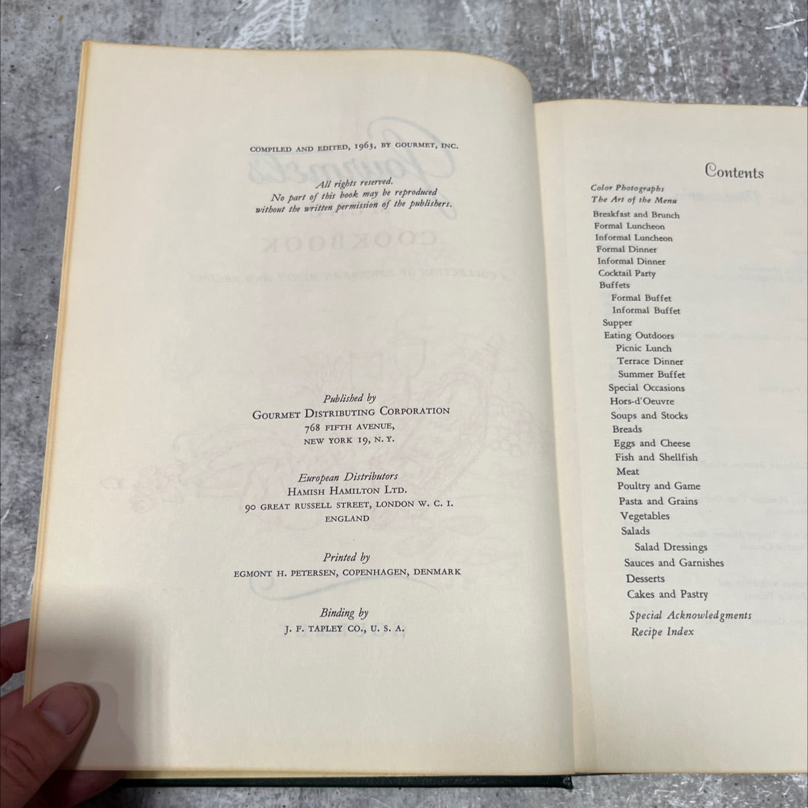 gourmet menu cookbook a collection of epicurean menus and recipes book, by gourmet, inc., 1963 Hardcover image 3