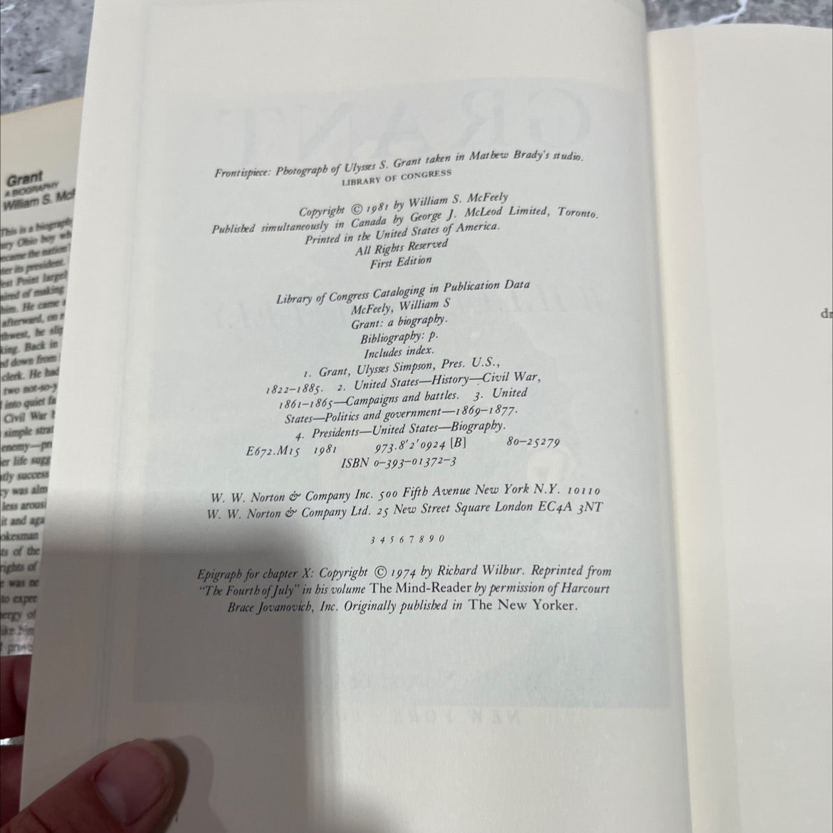 grant a biography book, by liam s. mcfeely, 1999 Hardcover image 3