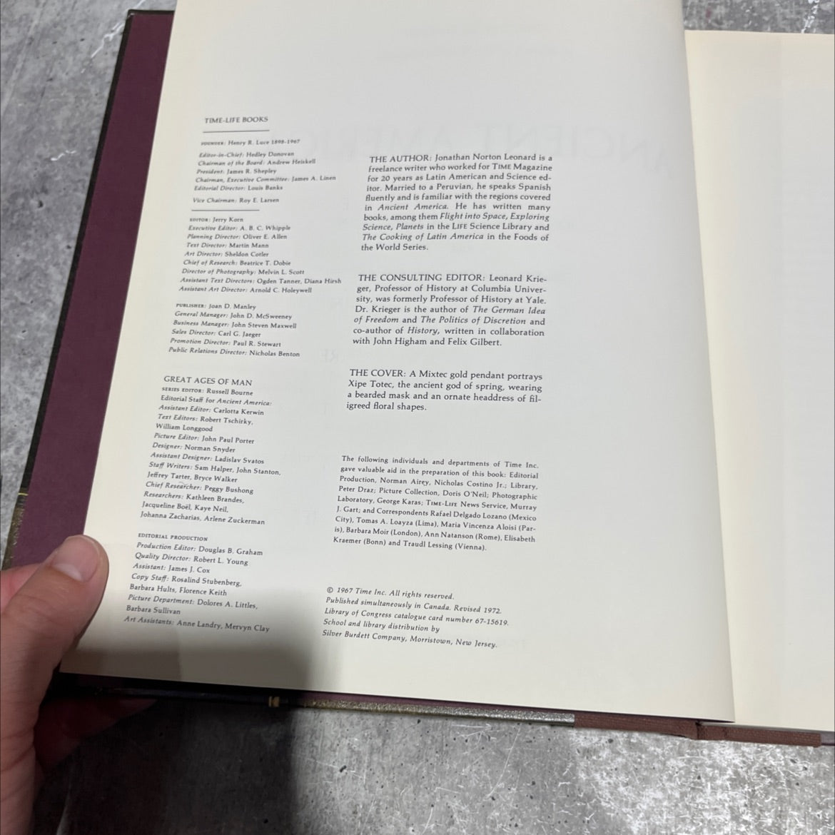 great ages of man a history of the world's cultures ancient america book, by jonathan norton leonard, 1972 Hardcover image 3