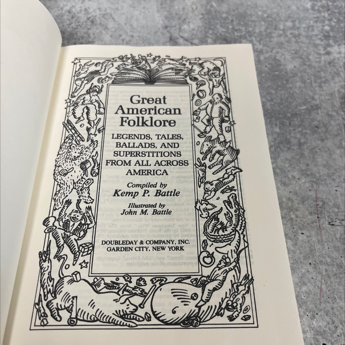 great american folklore legends, tales, ballads, and superstitions from all across america book, by kemp p. battle, image 2