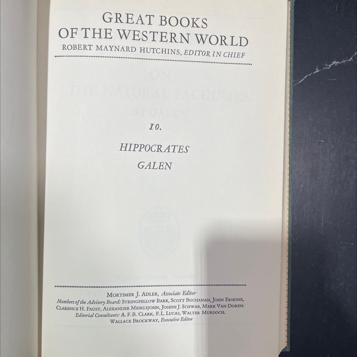 great books of the western world: hippocrates and galen book, by unknown, 1952 Hardcover image 2