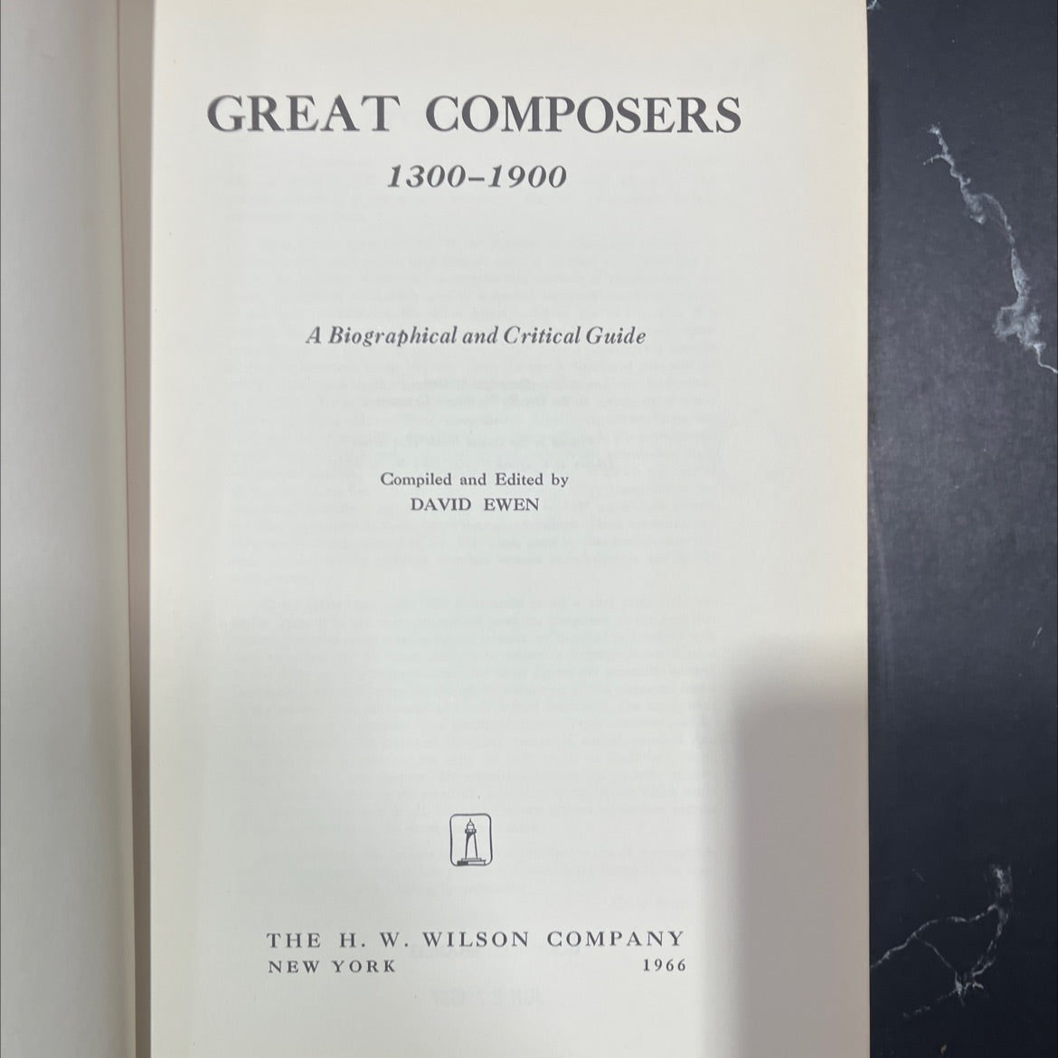 great composers 1300-1900 a biographical and critical guide book, by david ewen, 1966 Hardcover image 2