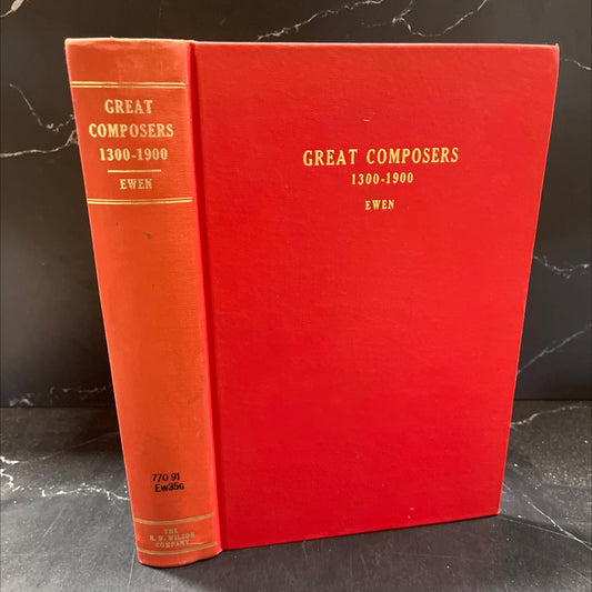 great composers 1300-1900 a biographical and critical guide book, by david ewen, 1966 Hardcover image 1