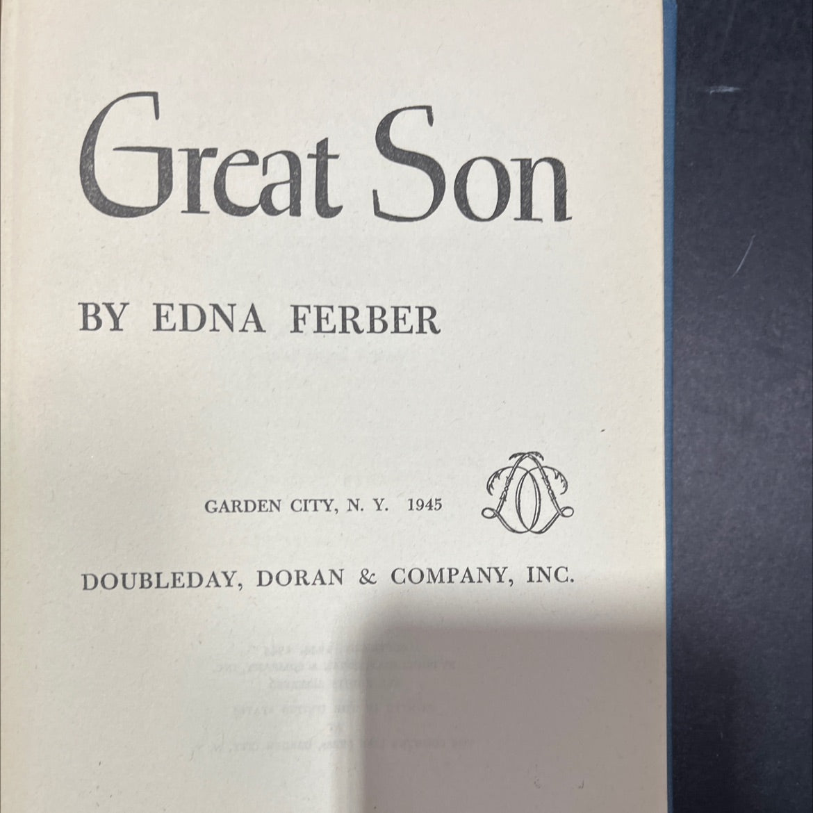 great son book, by edna ferber, 1945 Hardcover image 2