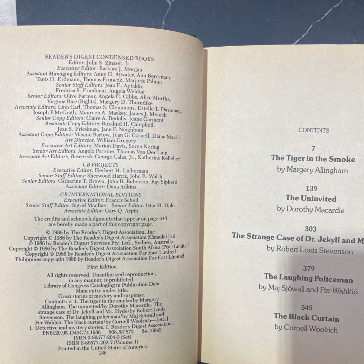 great stories of mystery and suspense book, by various, 1986 Hardcover image 3