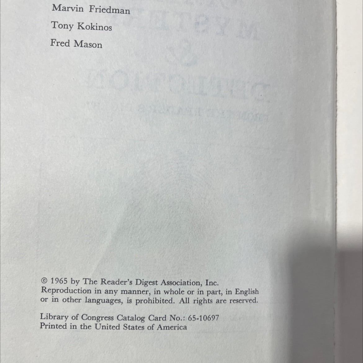 great true stories of crime mystery & detection from the reader's digest book, by marvin friedman, tony kokinos, fred image 3
