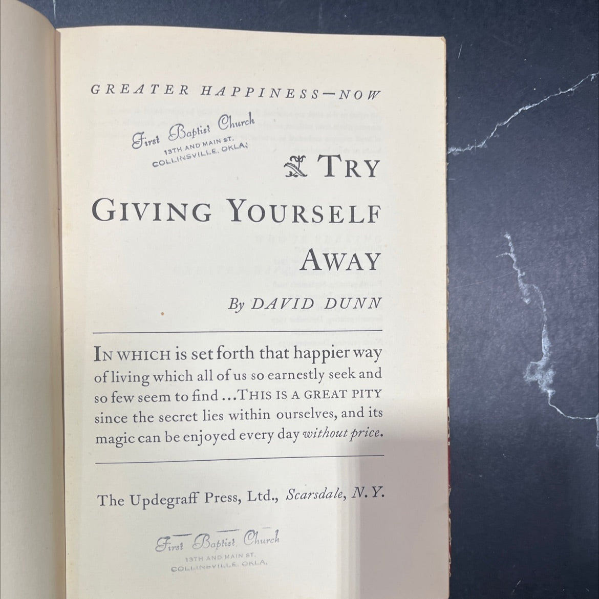 greater happiness-now book, by david dunn, 1949 Hardcover image 2