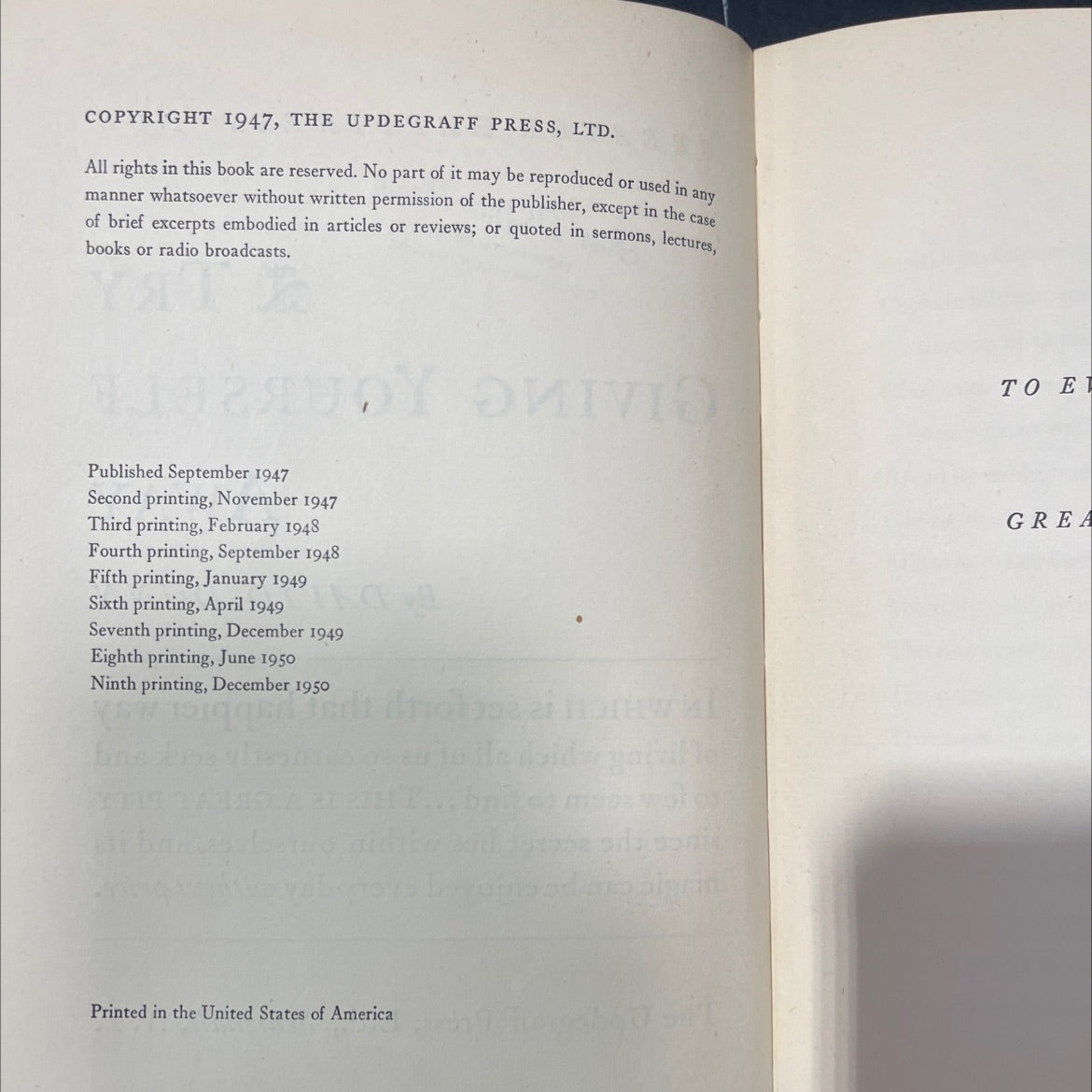 greater happiness-now book, by david dunn, 1949 Hardcover image 3
