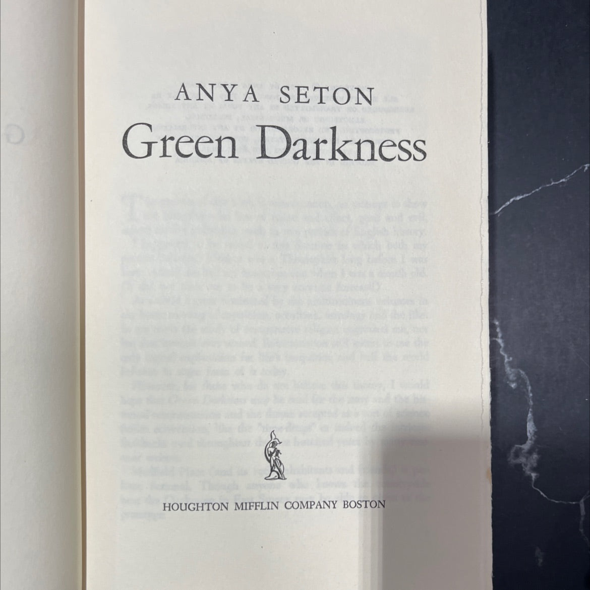 green darkness book, by anya seton, 1972 Hardcover image 2