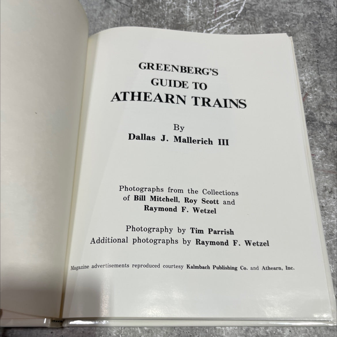 greenberg's guide to athearn trains book, by dallas j. mallerich iii, 1987 Hardcover image 2