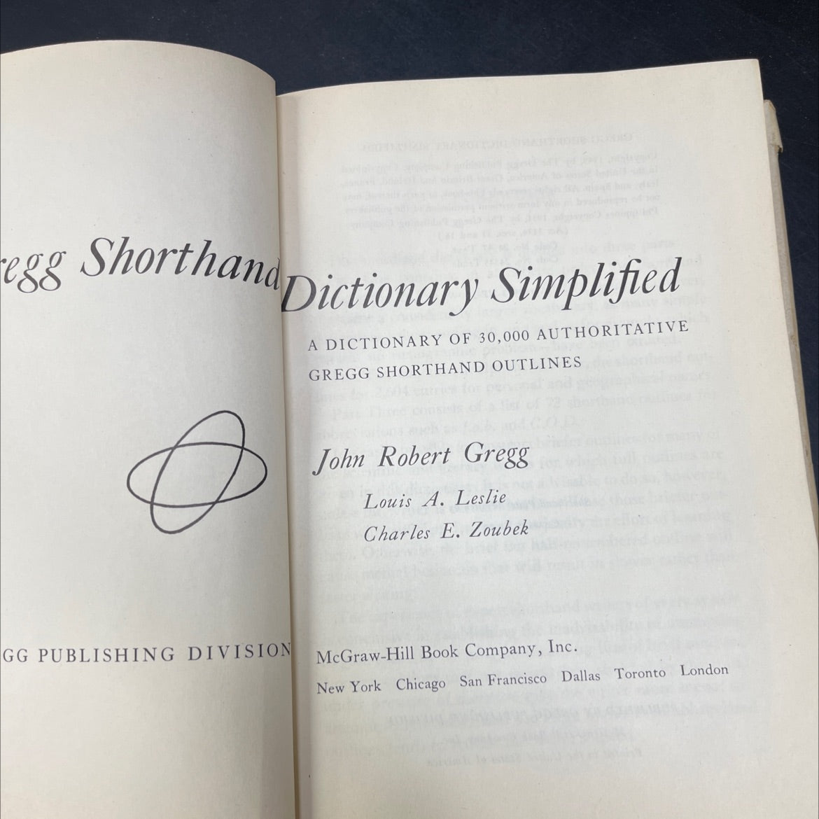 gregg shorthand dictionary simplified book, by John Robert Gregg, Louis A. Leslie, Charles E. Zoubek, 1949 Hardcover image 2