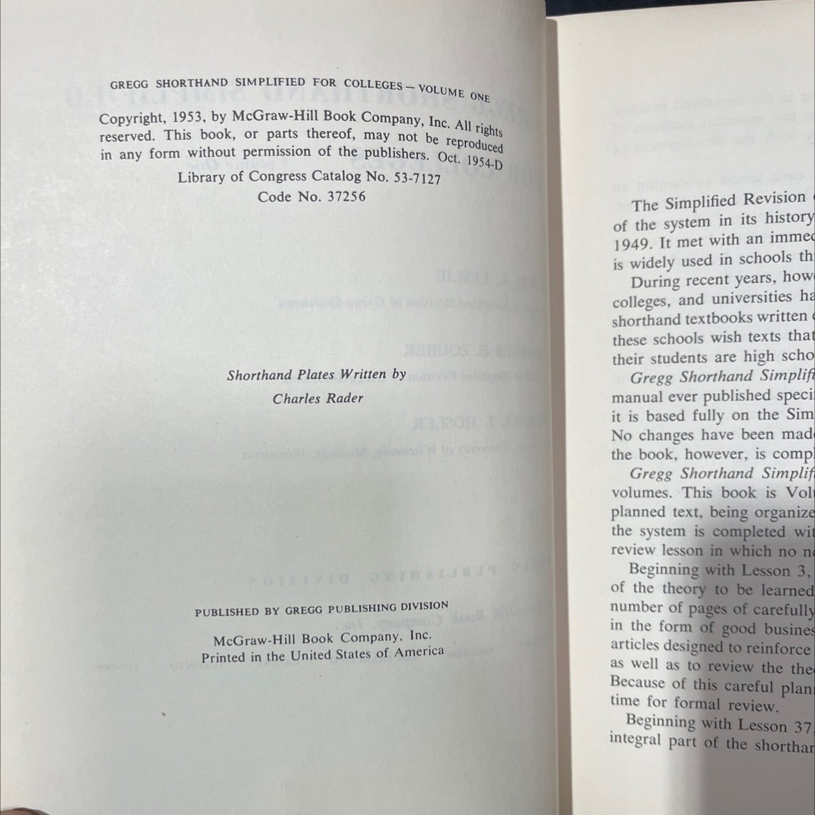 gregg shorthand simplified for colleges volume one book, by louis a. leslie, charles e. zoubek, russell j. hosler, 1953 image 3