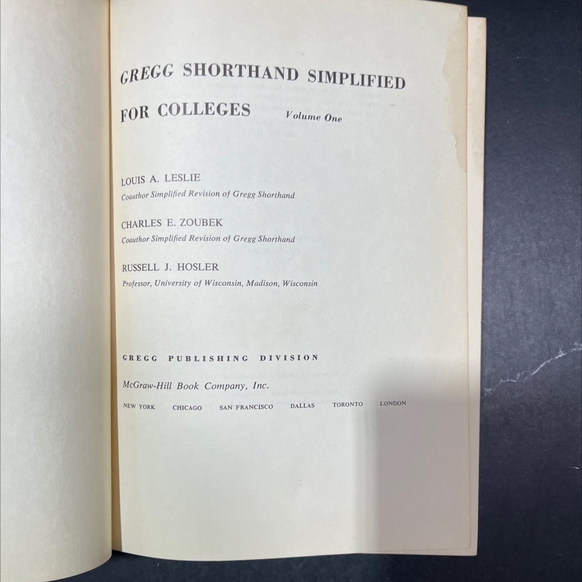gregg shorthand simplified for colleges volume one book, by louis a. leslie, charles e. zoubek, russell j. hosler, 1953 image 2