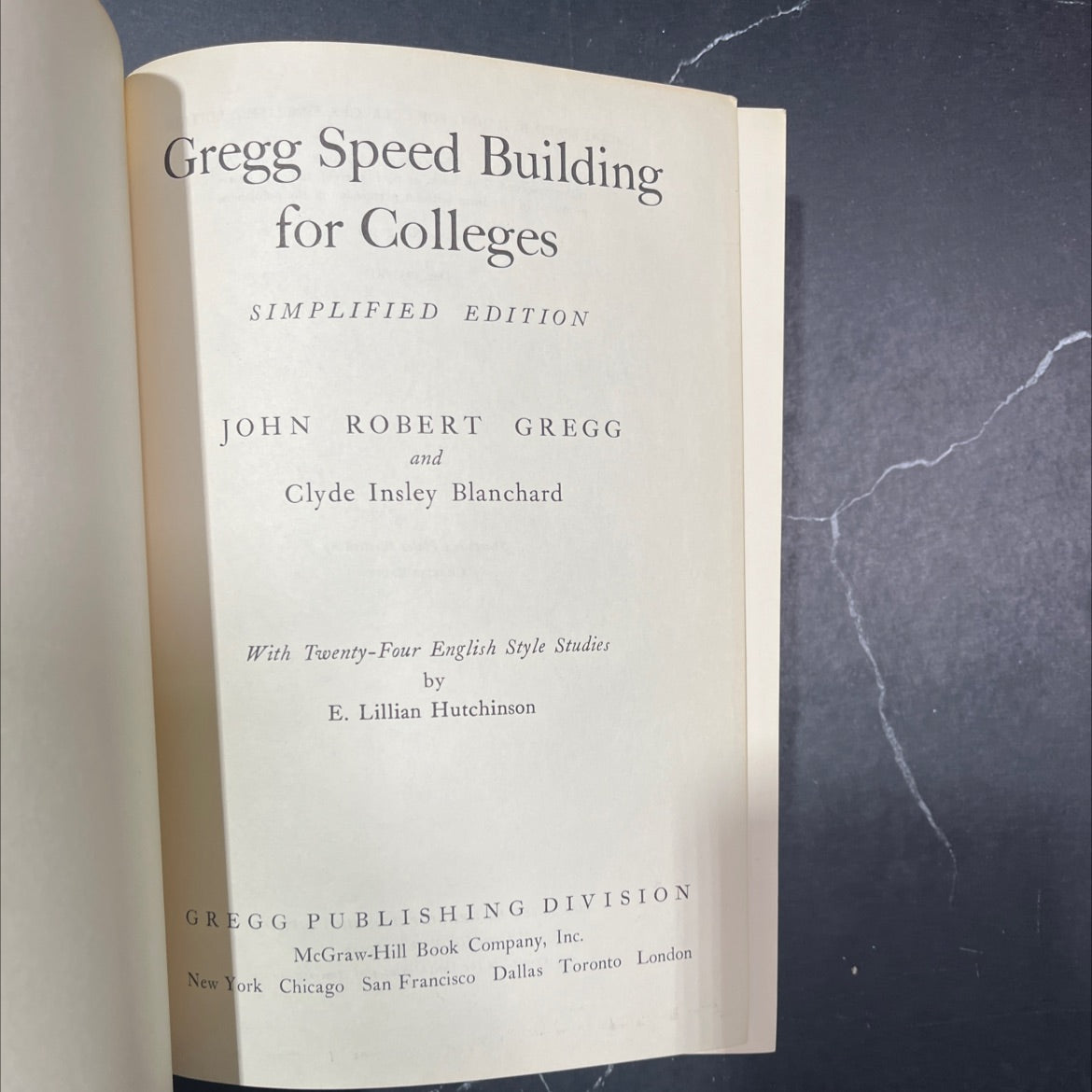 gregg speed building for colleges simplified edition book, by john robert gregg, clyde insley blanchard, 1951 Hardcover image 2